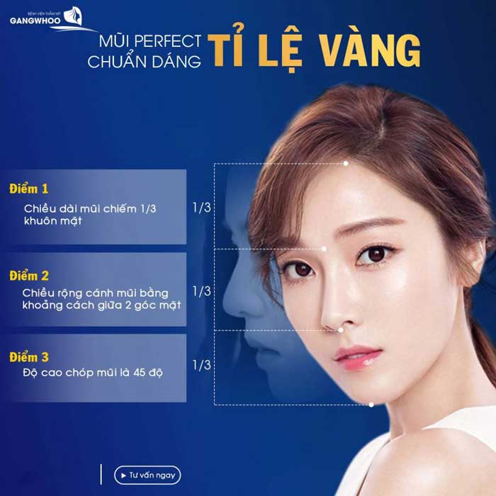 Nâng mũi Perfect chuẩn tỉ lệ vàng từ bệnh viện sửa mũi thẩm mỹ Gangwhoo